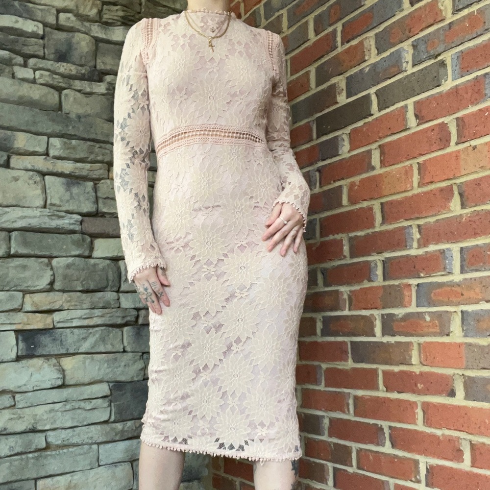 Pretty little things soft pink lace dress